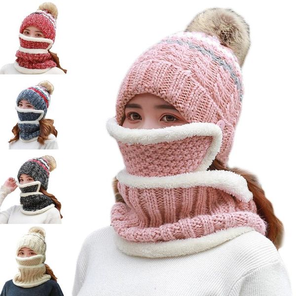 berets women 3 piece set pompom beanie hat with circle scarf mouth mask soft warm plush lined contrast color knitted winter ski p8db, Blue;gray
berets women 3 piece set pompom beanie hat with circle scarf mouth mask soft warm plush lined contrast color knitted winter ski p8db, Blue;gray