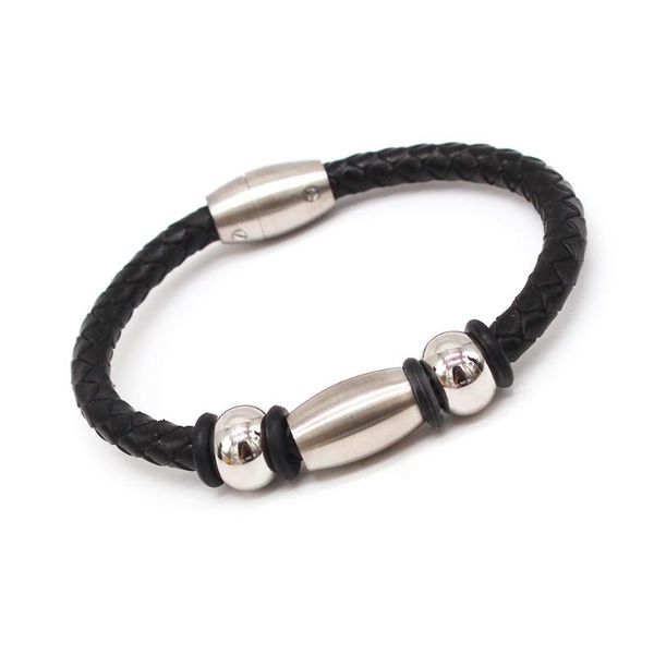 fashion stainless steel charm magnetic black bracelet men's genuine leather rope punk bracelets female jewelry, Golden;silver
fashion stainless steel charm magnetic black bracelet men's genuine leather rope punk bracelets female jewelry, Golden;silver