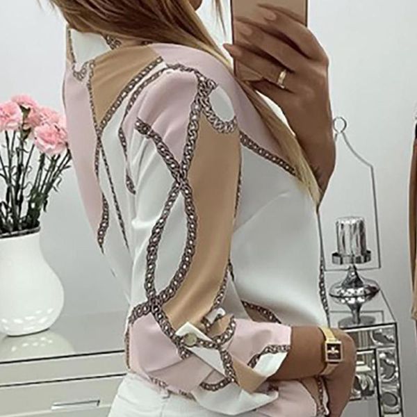 women's blouses & shirts chains print button design blouse women long workear elegant ladies shirt womens 4ony, White
women's blouses & shirts chains print button design blouse women long workear elegant ladies shirt womens 4ony, White