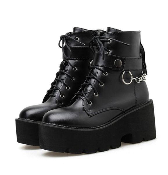 boots fashion chain women leather autumn chunky heels gothic black punk platform wedges winter motorcycle female shoes
boots fashion chain women leather autumn chunky heels gothic black punk platform wedges winter motorcycle female shoes