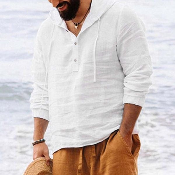 men's casual shirts men hooded solid color autumn long sleeve buttons cotton linen vintage summer beach camisa masculina, White;black
men's casual shirts men hooded solid color autumn long sleeve buttons cotton linen vintage summer beach camisa masculina, White;black