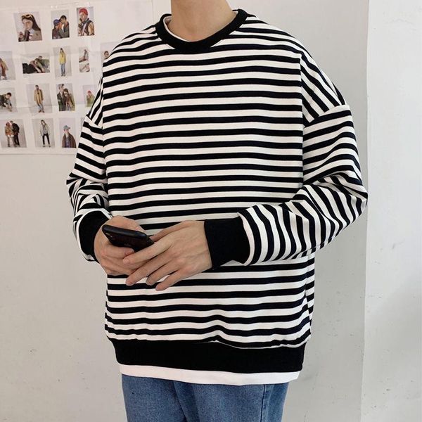 men's hoodies & sweatshirts plus velvet striped hoodie fashion casual cotton o-neck pullover sweatshirt mens streetwear wild loose hip, Black
men's hoodies & sweatshirts plus velvet striped hoodie fashion casual cotton o-neck pullover sweatshirt mens streetwear wild loose hip, Black