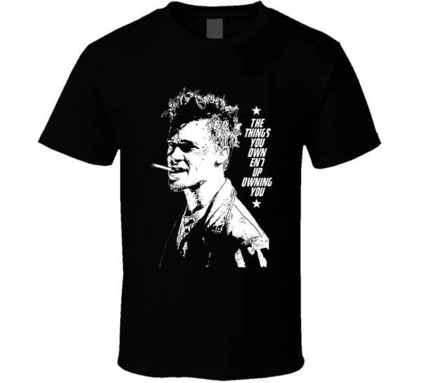 fight club quote tyler durden funny parody fan movie t shirt, White;black