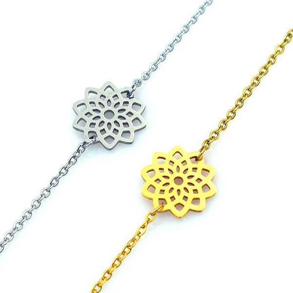 link, chain stainless steel bracelet bangle round hollow lotus pendant bracelet/anklet adjustable bracelets fashion women small jewelry gift, Black
link, chain stainless steel bracelet bangle round hollow lotus pendant bracelet/anklet adjustable bracelets fashion women small jewelry gift, Black
