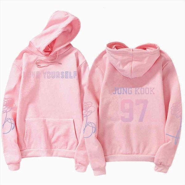 jungkook hoody kpop suga93 womens hoodies love weatshirt yourself harajuku, Black