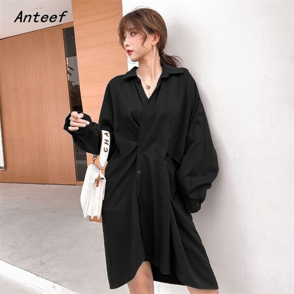 long sleeve plus size cotton dresses for women casual loose midi spring summer woman shirt dress elegant clothes 210517, Black;gray
long sleeve plus size cotton dresses for women casual loose midi spring summer woman shirt dress elegant clothes 210517, Black;gray