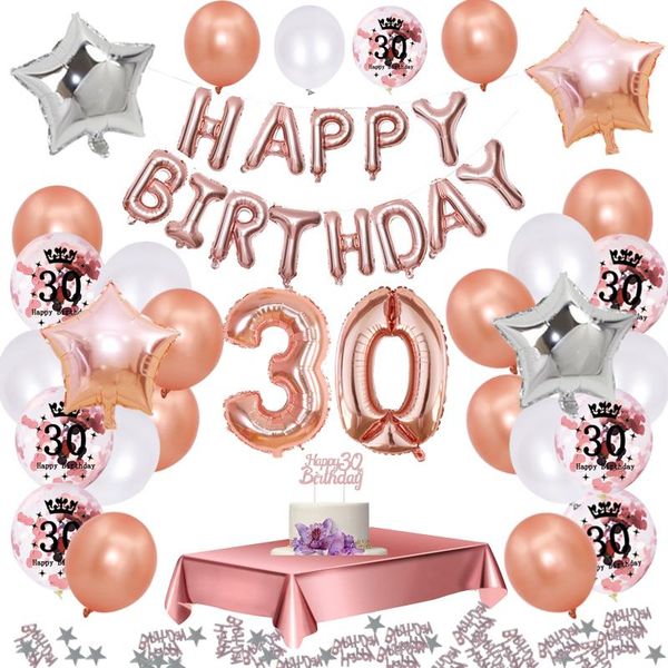 party decoration 35pcs/set 30 birthday decorations rose gold years confetti balloon tablecloth 30th woman man deco anniversaire
party decoration 35pcs/set 30 birthday decorations rose gold years confetti balloon tablecloth 30th woman man deco anniversaire
