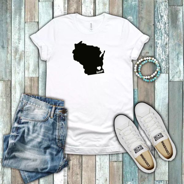 wisconsin badger state home pride heart silhouette 100% cotton white t-shirt, White;black
wisconsin badger state home pride heart silhouette 100% cotton white t-shirt, White;black