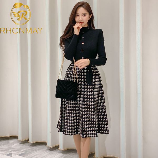 winter womens korean style knit dress fashion turtlenck sweater knit spliced plaid high waist a-line dress vestidos knee lengthswimwear bath, Black;gray
winter womens korean style knit dress fashion turtlenck sweater knit spliced plaid high waist a-line dress vestidos knee lengthswimwear bath, Black;gray