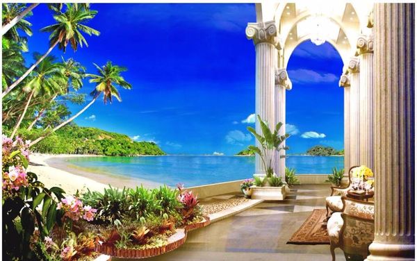 wallpapers custom po 3d room wallpaper european-style balcony sea view coconut beach living wall murals for walls 3 d
wallpapers custom po 3d room wallpaper european-style balcony sea view coconut beach living wall murals for walls 3 d