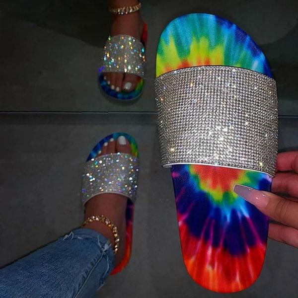 slippers fashion women tie-dye sandals flat summer women's shoes open toe rhinestone roman wind plus size 35-43, Black
slippers fashion women tie-dye sandals flat summer women's shoes open toe rhinestone roman wind plus size 35-43, Black