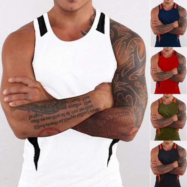men' tank zogaa summer men sleeveless undershirt casual patchwork o-neck vests male bodybuilding gym fitness slim fit sports vest, White;black
men' tank zogaa summer men sleeveless undershirt casual patchwork o-neck vests male bodybuilding gym fitness slim fit sports vest, White;black