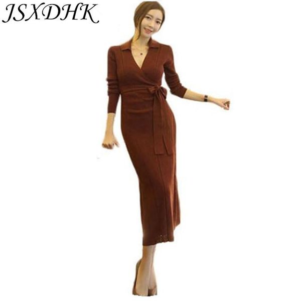 casual dresses jsxdhk autumn and winter sweater long dress 2021 fashion solid sleeve knitted v neck bodycon with belt, Black;gray
casual dresses jsxdhk autumn and winter sweater long dress 2021 fashion solid sleeve knitted v neck bodycon with belt, Black;gray
