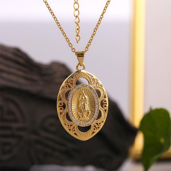 pendant necklaces trendy hollow carved copper metal cubic zirconia virgin mary & pendants for women stainless steel chain necklace gift, Silver
pendant necklaces trendy hollow carved copper metal cubic zirconia virgin mary & pendants for women stainless steel chain necklace gift, Silver