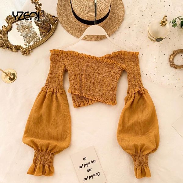 yzeqi fashion summer 2021 slim women blouse style long ruffles sleeve retro female short tank ladies women's blouses & shirts, White
yzeqi fashion summer 2021 slim women blouse style long ruffles sleeve retro female short tank ladies women's blouses & shirts, White