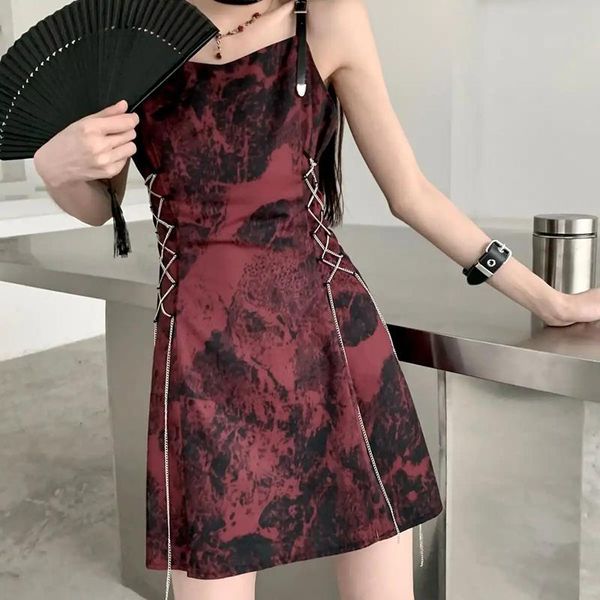 casual dresses summer women gothic dark tie dye tank dress hip skirt suit collar streetwear slim bandage short female, Black;gray
casual dresses summer women gothic dark tie dye tank dress hip skirt suit collar streetwear slim bandage short female, Black;gray