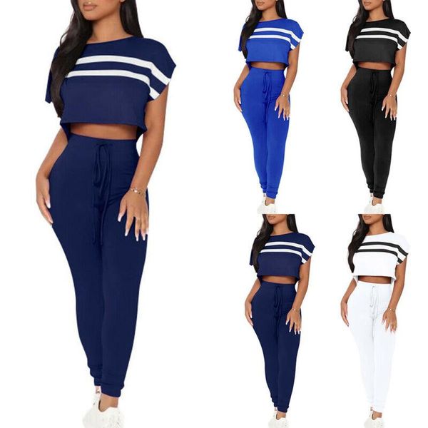 women's tracksuits women summer short sleeve striped crop pants set loungewear tracksuit outfit, Gray
women's tracksuits women summer short sleeve striped crop pants set loungewear tracksuit outfit, Gray