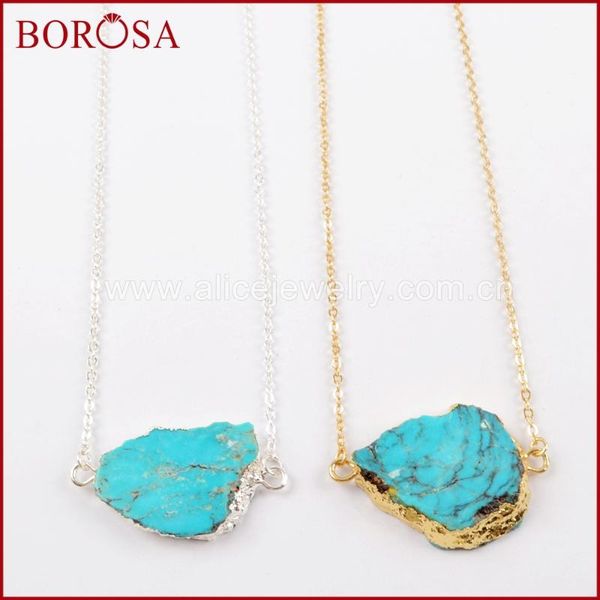 pendant necklaces borosa 5pcs gold/silver plated natural turquoises slice connectors adjustable chains necklace gems druzy jewelry g1624-n
pendant necklaces borosa 5pcs gold/silver plated natural turquoises slice connectors adjustable chains necklace gems druzy jewelry g1624-n