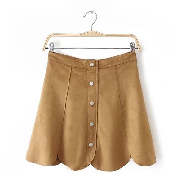 arrival euro women vintage solid color button decoration vestidos pleated skirts casual faux suede leather skirt 210420, Black
arrival euro women vintage solid color button decoration vestidos pleated skirts casual faux suede leather skirt 210420, Black