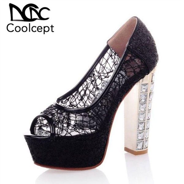 coolcept women high heel sandals lace glitter platformgold office lady fashion party club shoes size 31-43, Black
coolcept women high heel sandals lace glitter platformgold office lady fashion party club shoes size 31-43, Black