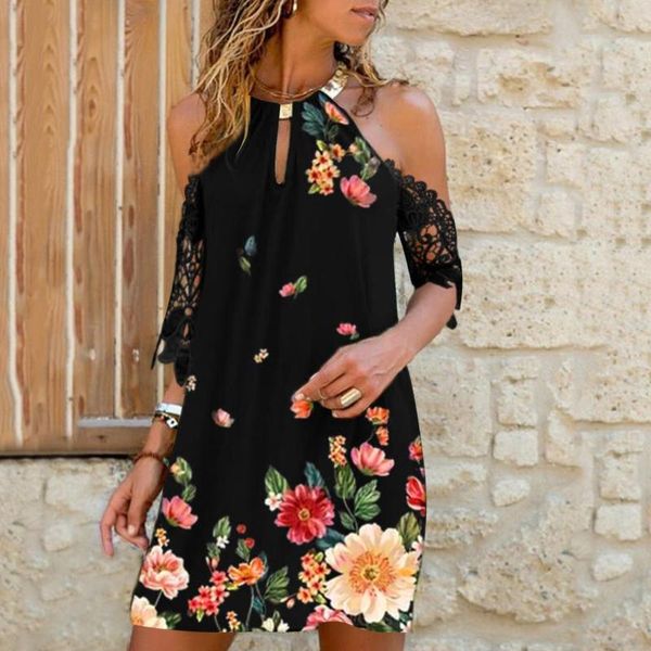 women's swimwear women dress summer solid color lace sleeve halter neck strapless dresses flowers print boho beach sundress vestidos, White;black
women's swimwear women dress summer solid color lace sleeve halter neck strapless dresses flowers print boho beach sundress vestidos, White;black