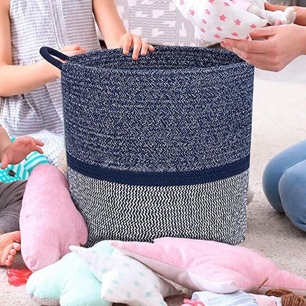 cotton rope basket woven baskets with handles laundry hamper organizing storage toy bin-abux
cotton rope basket woven baskets with handles laundry hamper organizing storage toy bin-abux