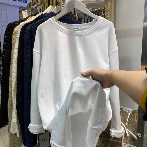 women's sweaters white long sleeve t-shirt autumn winter korean fashion loose with plush thickened base coat xyea, White;black
women's sweaters white long sleeve t-shirt autumn winter korean fashion loose with plush thickened base coat xyea, White;black