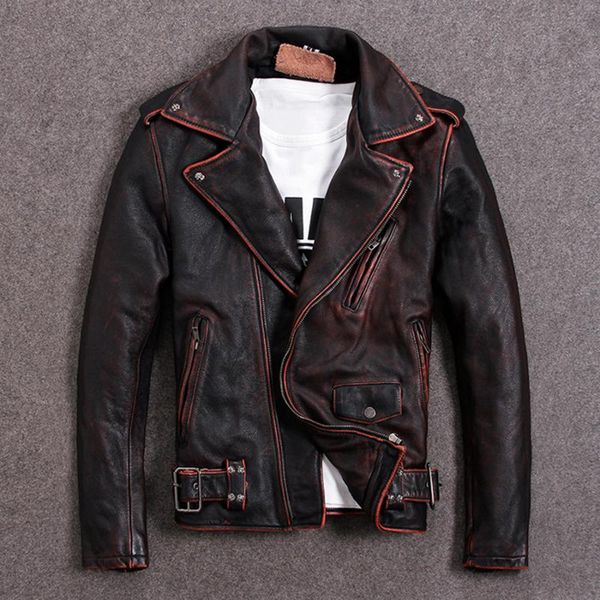 men's leather & faux 2021 vintage brown men slim fit biker's jacket plus size xxxxxl genuine cowhide short motorcycle coat, Black
men's leather & faux 2021 vintage brown men slim fit biker's jacket plus size xxxxxl genuine cowhide short motorcycle coat, Black