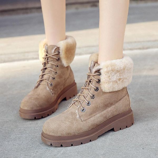 boots warm plush winter women ankle snow boot leather fur wedges rubber platform lace up ladies shoes botas mujer, Black
boots warm plush winter women ankle snow boot leather fur wedges rubber platform lace up ladies shoes botas mujer, Black