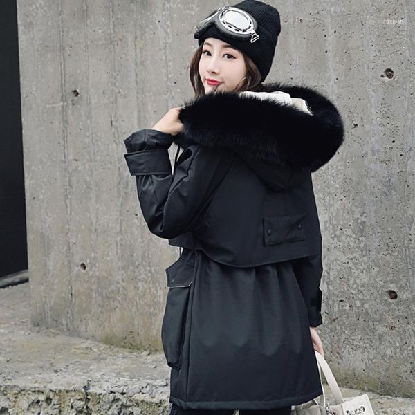 women's down & parkas white duck jacket women raccoon fur collar warm parka coat puffer winter casaco 8223 yy12231, Black
women's down & parkas white duck jacket women raccoon fur collar warm parka coat puffer winter casaco 8223 yy12231, Black