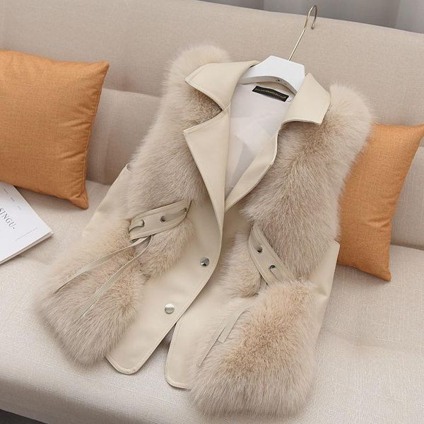 women's fur & faux female short imitation waistcoat autumn and winter fashion thickened artificial vest coat, Black
women's fur & faux female short imitation waistcoat autumn and winter fashion thickened artificial vest coat, Black