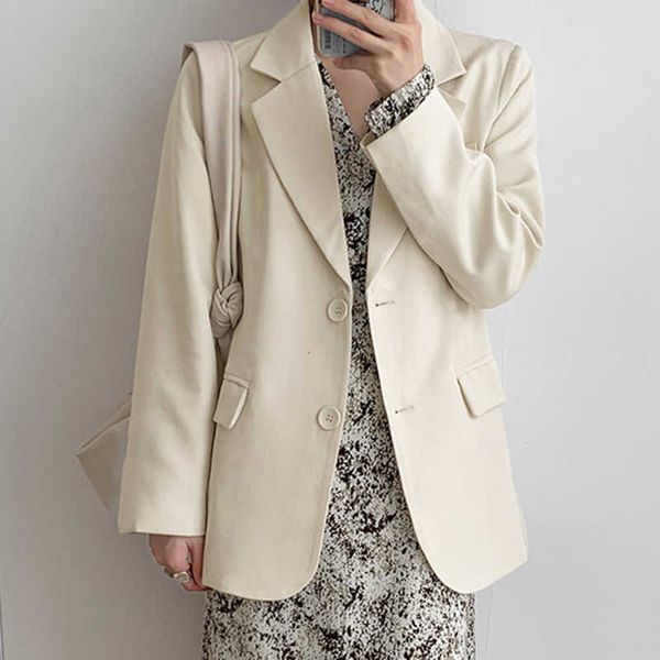 women's wool & blends spring jacket with buttons korean style single breasted soild blazer ladies white jackets and blazers suit f, Black
women's wool & blends spring jacket with buttons korean style single breasted soild blazer ladies white jackets and blazers suit f, Black