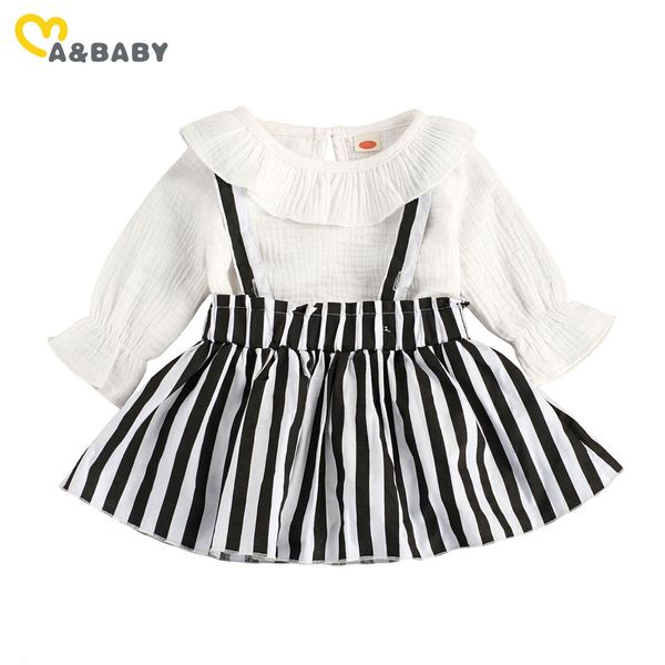 0-24m spring autumn born infant baby girl clothes set ruffles long sleeve romper striped skirts overalls outfits 210515, White
0-24m spring autumn born infant baby girl clothes set ruffles long sleeve romper striped skirts overalls outfits 210515, White