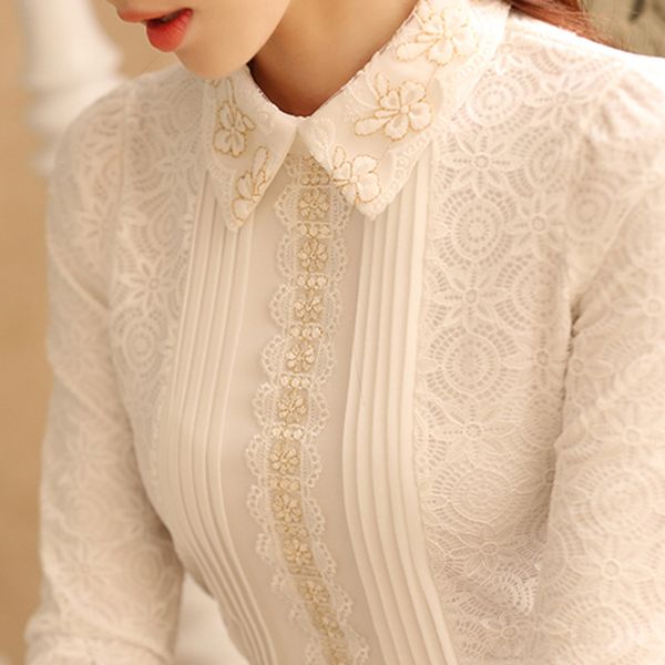 autumn winter women lace embroidery blouse feminine peter pan collar printed patch shirt plus size xxxlxxl xxxl, White
autumn winter women lace embroidery blouse feminine peter pan collar printed patch shirt plus size xxxlxxl xxxl, White