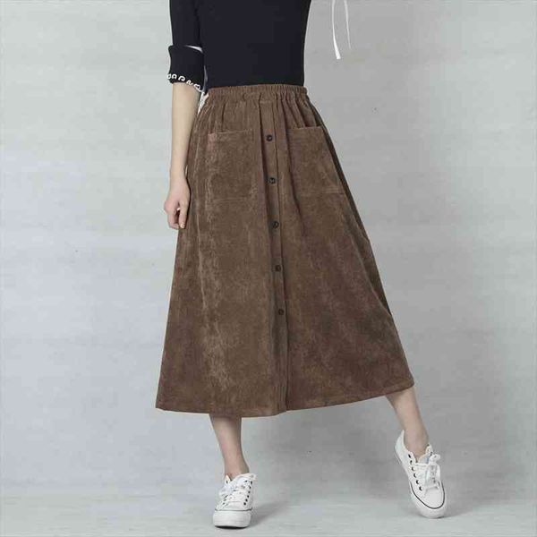 casual corduroy high waist womens skirt a-line solid button pocket jupe femme saia quality, Black
casual corduroy high waist womens skirt a-line solid button pocket jupe femme saia quality, Black