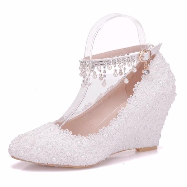 dress shoes 2021 fashion women pumps pearl lace pointed toe wedges 8cm high heels women's wedding, Black
dress shoes 2021 fashion women pumps pearl lace pointed toe wedges 8cm high heels women's wedding, Black