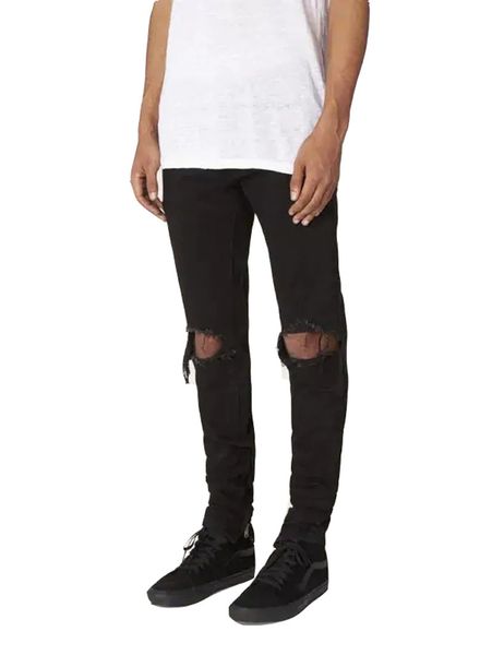 Fashion Jeans Men' Hole Black Leggings Pants