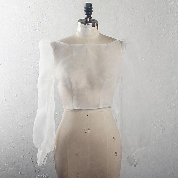 wraps & jackets rsj153 yiaibridal real pictures custom made bridal capes backless organza lantern sleeve bolero long, White
wraps & jackets rsj153 yiaibridal real pictures custom made bridal capes backless organza lantern sleeve bolero long, White