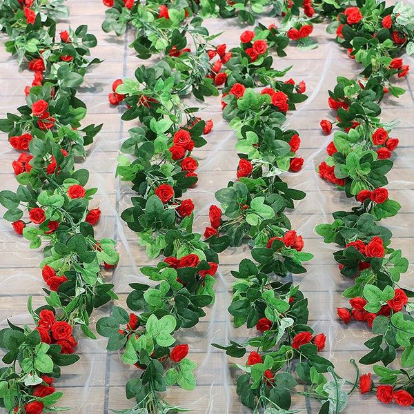 decorative flowers & wreaths simulation rose vine decoration flower silk wedding hanging ceiling winding landscape
decorative flowers & wreaths simulation rose vine decoration flower silk wedding hanging ceiling winding landscape