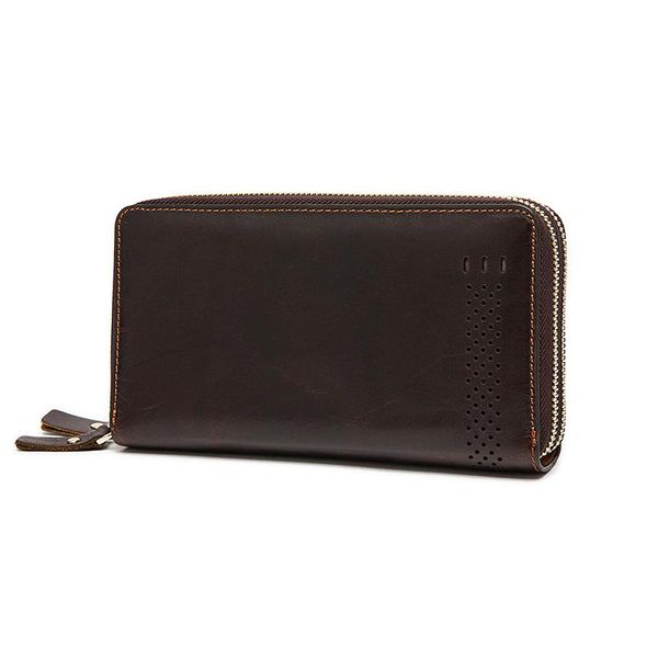 wallets vintage men wallet genuine leather double zipper card holder large natural long clutch male coin purse for, Red;black 
wallets vintage men wallet genuine leather double zipper card holder large natural long clutch male coin purse for, Red;black
