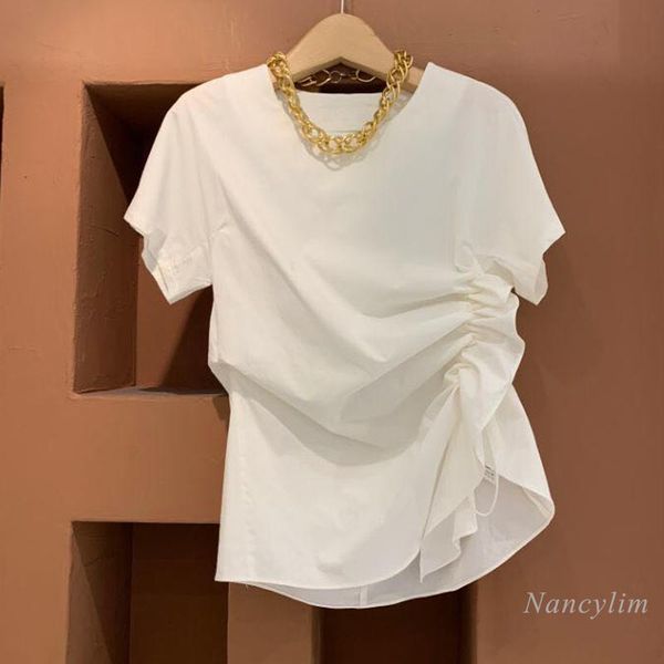 women's t-shirt short sleeve t shirt for women pleating loose t-shirts round neck bottoming 2021 spring summer ladies tees white black
women's t-shirt short sleeve t shirt for women pleating loose t-shirts round neck bottoming 2021 spring summer ladies tees white black