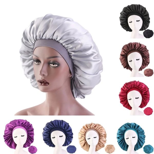 large wide side elastic band night sleep bonnet satin solid color women hair care caps make up beauty hats headwear, Blue;gray
large wide side elastic band night sleep bonnet satin solid color women hair care caps make up beauty hats headwear, Blue;gray