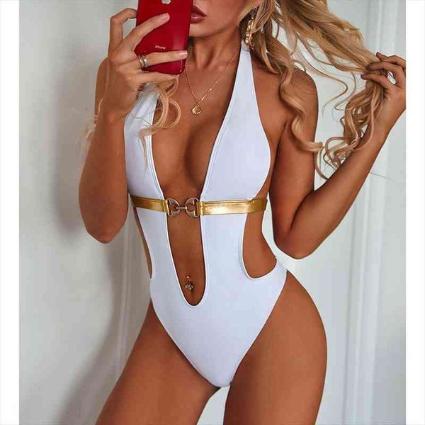 swimwear women gold belt special metal buckle one piece push up swimsuit black and white suit maillot de bain, White;black
swimwear women gold belt special metal buckle one piece push up swimsuit black and white suit maillot de bain, White;black