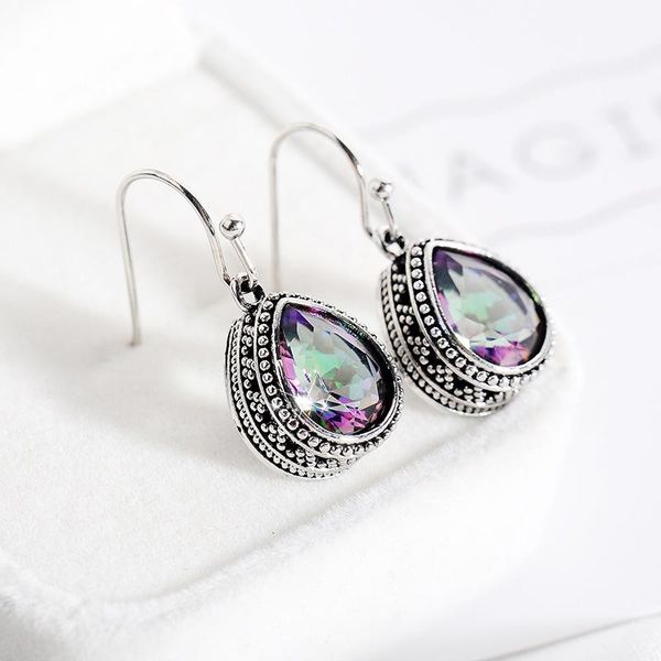 dangle & chandelier retro shiny female earrings fashion women's multicolor water drop hook jewelry, Silver
dangle & chandelier retro shiny female earrings fashion women's multicolor water drop hook jewelry, Silver