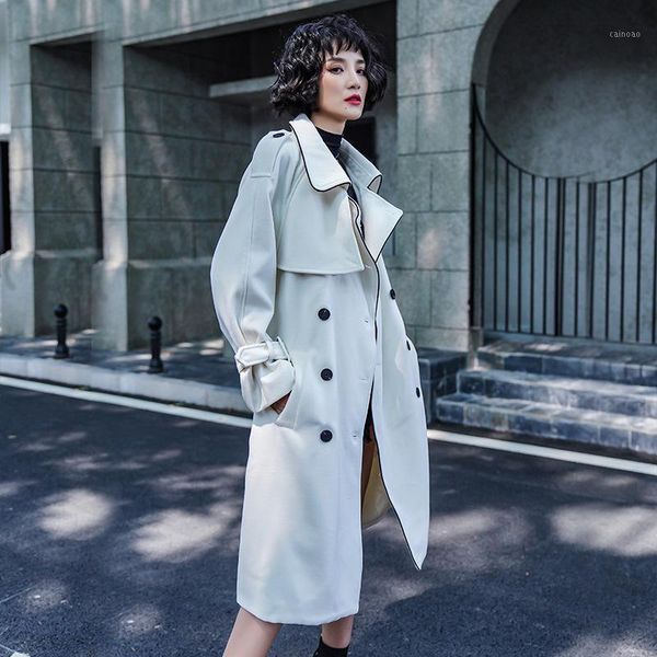 women's trench coats white autumn 2021 clothing korean style fall womens fashion windbreakers, Tan;black
women's trench coats white autumn 2021 clothing korean style fall womens fashion windbreakers, Tan;black