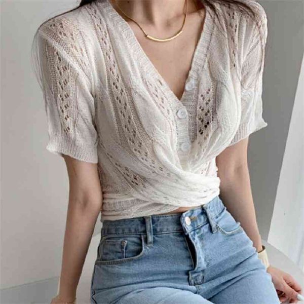 chic v-neck twisted waist cutout short-sleeved knitted sweater t shirt korean caidigans casual tee summer female 210529, White
chic v-neck twisted waist cutout short-sleeved knitted sweater t shirt korean caidigans casual tee summer female 210529, White
