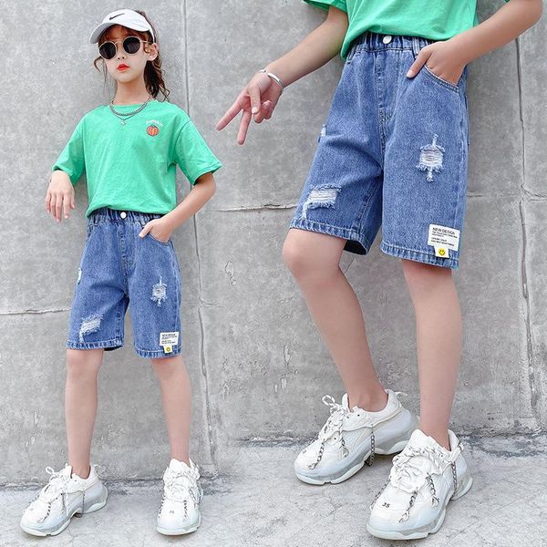 shorts summer girls mid waist denim teen clothes kids arrivals solid color hole ripped half pants 6 8 10 12 14 years, Black
shorts summer girls mid waist denim teen clothes kids arrivals solid color hole ripped half pants 6 8 10 12 14 years, Black