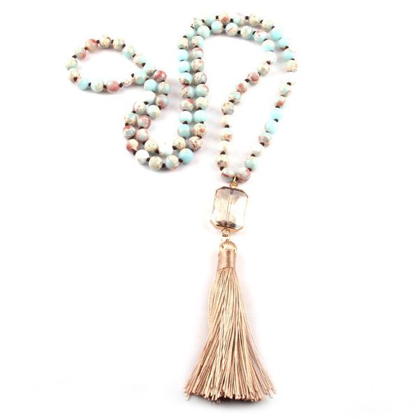 pendant necklaces fashion bohemian tribal jewelry empire stone knotted square crystal link tassel necklace, Silver
pendant necklaces fashion bohemian tribal jewelry empire stone knotted square crystal link tassel necklace, Silver