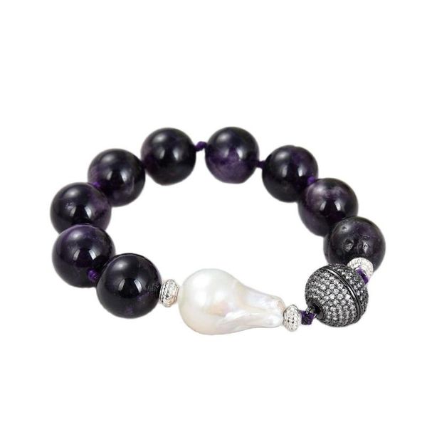beaded, strands jk white keshi pearl bracelet 16mm round purple amethysts gems stone handmade for women, Black
beaded, strands jk white keshi pearl bracelet 16mm round purple amethysts gems stone handmade for women, Black