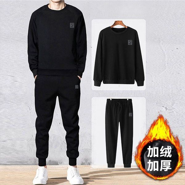 men's tracksuits plush and thickened winter sports casual handsome suit with no pilling, breathable comfortable, elastic loose size, Gray
men's tracksuits plush and thickened winter sports casual handsome suit with no pilling, breathable comfortable, elastic loose size, Gray